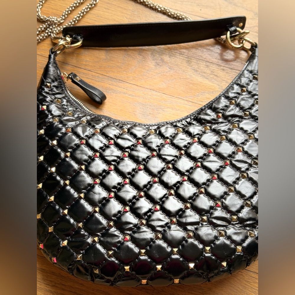 Valentino rockstud spike leather hobo. Small. - Picture 8 of 15